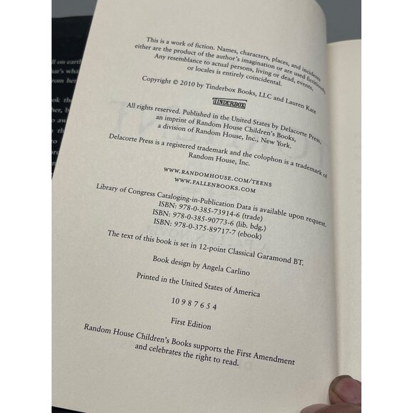 Torment A Fallen Novel Lauren Kate copyright 2010 Tinderbox books, LLC READ - Picture 10 of 12